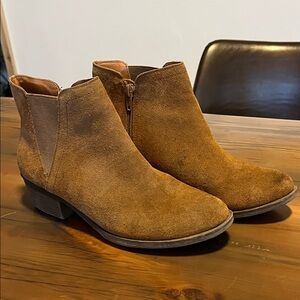 Kensie Tan Suede Ankle Booties
